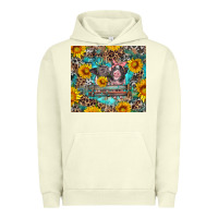 Pigment Pistachio baby pigs with leopard cowhide and sunflowers Urban Hoodie - Artiststas