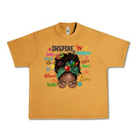 Peanut Butter afro messy bun teach inspire love teacher blessed Urban Heavy Tee - NancyCooperArtShop
