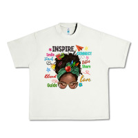 Pistachio afro messy bun teach inspire love teacher blessed Urban Heavy Tee - NancyCooperArtShop