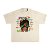 Sandshell afro messy bun teach inspire love teacher blessed Urban Heavy Tee - NancyCooperArtShop