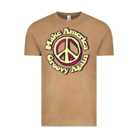 Vintage Camel Make America Groovy Again Peace Sign 70S Retro Vintage Tee - lanVoArt