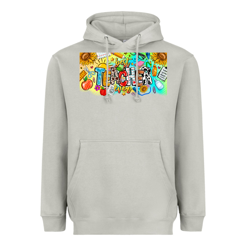 Best Teacher Ever Heavyweight Hoodie by CowhideDigitalArt | Teevron