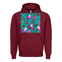 Burgundy valentines day champagne and strawberry Zipper Hoodie - BundleAndBundleShop
