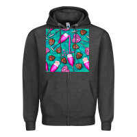 Charcoal Heather valentines day champagne and strawberry Zipper Hoodie - BundleAndBundleShop