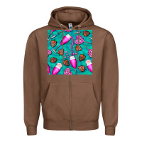 Chestnut valentines day champagne and strawberry Zipper Hoodie - BundleAndBundleShop