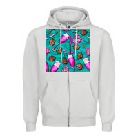Dove Grey valentines day champagne and strawberry Zipper Hoodie - BundleAndBundleShop