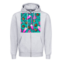 Heather Grey valentines day champagne and strawberry Zipper Hoodie - BundleAndBundleShop