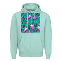 Seafoam valentines day champagne and strawberry Zipper Hoodie - BundleAndBundleShop