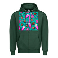 Sports Green valentines day champagne and strawberry Zipper Hoodie - BundleAndBundleShop