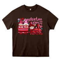 Chocolate Brown valentines express with gnomies Heavy Core Tee - NancyCooperArtShop