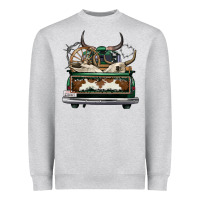 Heather Grey cowhide and hunter truck olivia Heavyweight Sweatshirt - OliviaCreatesArt