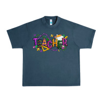 Midnight Navy mardi gras teacher Urban Heavy Tee - texasbilliewilder