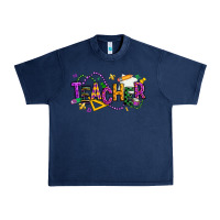 Navy mardi gras teacher Urban Heavy Tee - texasbilliewilder
