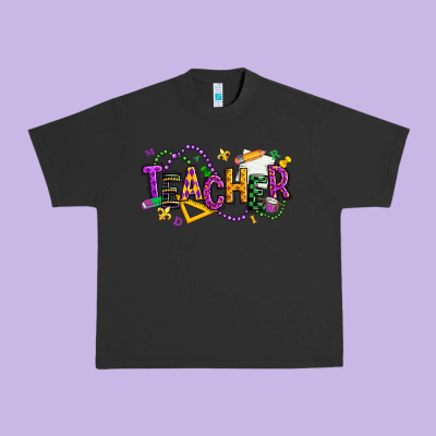 Mardi Gras Teacher Urban Heavy Tee Designed By Texasbilliewilder