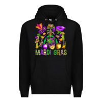 Black Mardi Gras Rainbow Premium Hoodie - BundleAndBundleShop