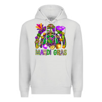 Dove Grey Mardi Gras Rainbow Premium Hoodie - BundleAndBundleShop