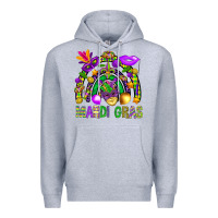 Heather Grey Mardi Gras Rainbow Premium Hoodie - BundleAndBundleShop