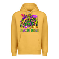 Mustard Mardi Gras Rainbow Premium Hoodie - BundleAndBundleShop