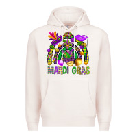 Pale Pink Mardi Gras Rainbow Premium Hoodie - BundleAndBundleShop