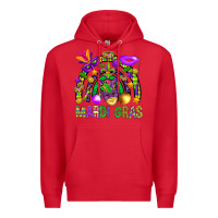 Red Mardi Gras Rainbow Premium Hoodie - BundleAndBundleShop