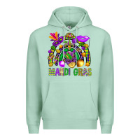 Seafoam Mardi Gras Rainbow Premium Hoodie - BundleAndBundleShop