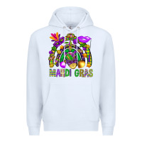 White Mardi Gras Rainbow Premium Hoodie - BundleAndBundleShop