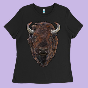 American Bison Ladies Tee Designed By Ranaportraitstore
