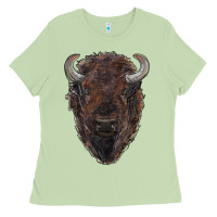 Matcha american bison Ladies Tee - RanaPortraitStore