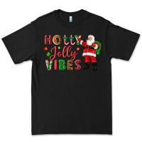 Black Holly Jolly vibes Christmas with Santa Premium Tee - NancyCooperArtShop