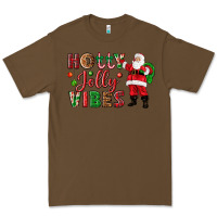 Cacao Holly Jolly vibes Christmas with Santa Premium Tee - NancyCooperArtShop