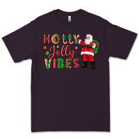 Plum Holly Jolly vibes Christmas with Santa Premium Tee - NancyCooperArtShop