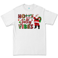 White Holly Jolly vibes Christmas with Santa Premium Tee - NancyCooperArtShop