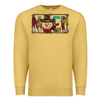Antique Gold noel snowman christmas Premium Sweatshirt - CowhideDigitalArt