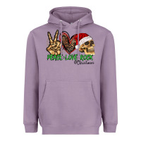 Lavender Peace Love Rock Christmas Heavyweight Hoodie - CowhideDigitalArt