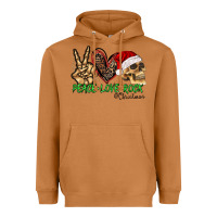 Meerkat Peace Love Rock Christmas Heavyweight Hoodie - CowhideDigitalArt