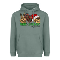 Sage Peace Love Rock Christmas Heavyweight Hoodie - CowhideDigitalArt