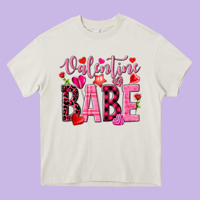 Valentine Babe Heavy Core Tee Designed By Nancycooperartshop