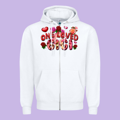 One Loved Gigi Zipper Hoodie Designed By Fadigitalartstudio