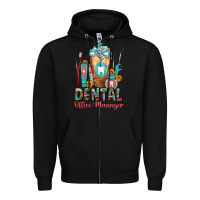 Black dental office manager cold drink frappe Zipper Hoodie - FaDigitalArtStudio
