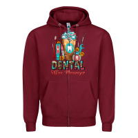 Burgundy dental office manager cold drink frappe Zipper Hoodie - FaDigitalArtStudio