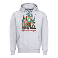 Heather Grey dental office manager cold drink frappe Zipper Hoodie - FaDigitalArtStudio