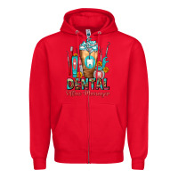 Red dental office manager cold drink frappe Zipper Hoodie - FaDigitalArtStudio
