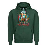Sports Green dental office manager cold drink frappe Zipper Hoodie - FaDigitalArtStudio
