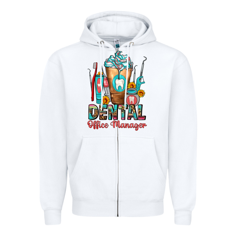 Dental Office Manager Cold Drink Frappe Zipper Hoodie by FaDigitalArtStudio | Teevron