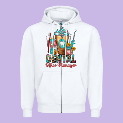 Dental Office Manager Cold Drink Frappe Zipper Hoodie Designed By Fadigitalartstudio