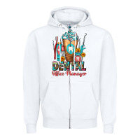 White dental office manager cold drink frappe Zipper Hoodie - FaDigitalArtStudio