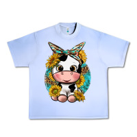 Grape Ice cute cow with sunflower and leopard Urban Heavy Tee - texasbilliewilder