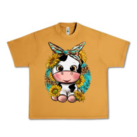 Peanut Butter cute cow with sunflower and leopard Urban Heavy Tee - texasbilliewilder
