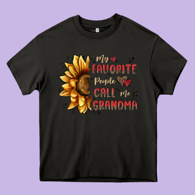 My Favorite People Call Me Grandma Heavy Core Tee Designed By Maliassmallbusiness