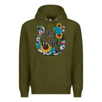 Army Green western stay wild horsesho Premium Hoodie - RanaPortraitStore